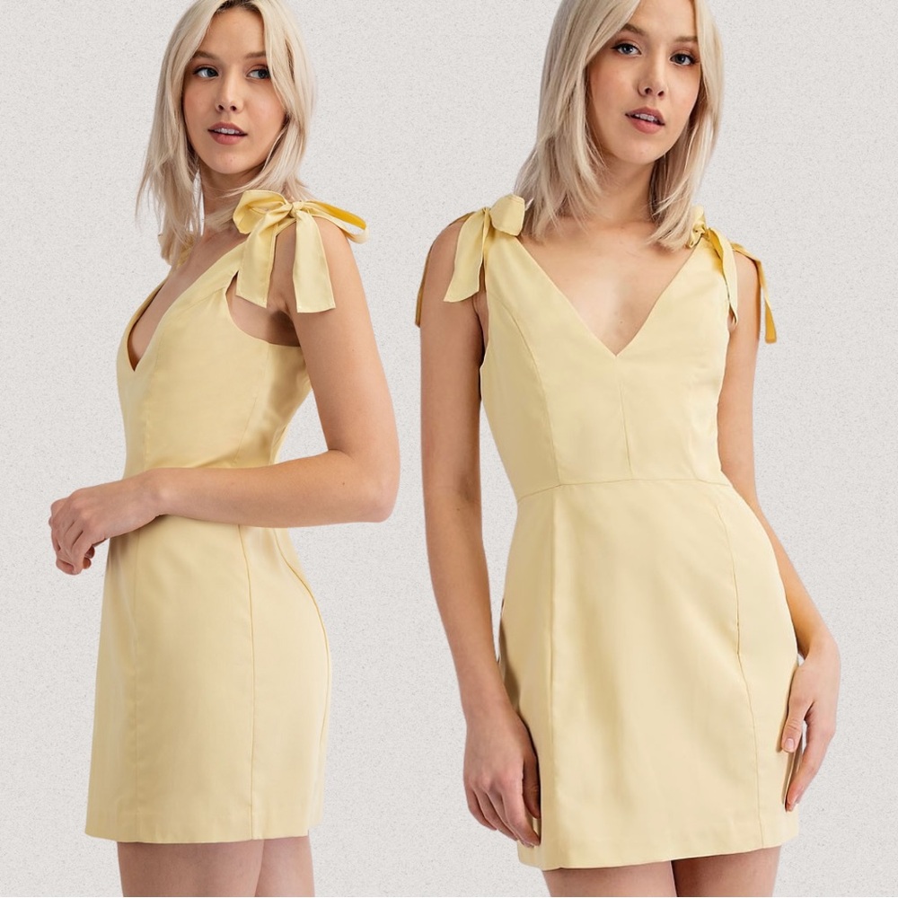 Butter Yellow Bow Dress